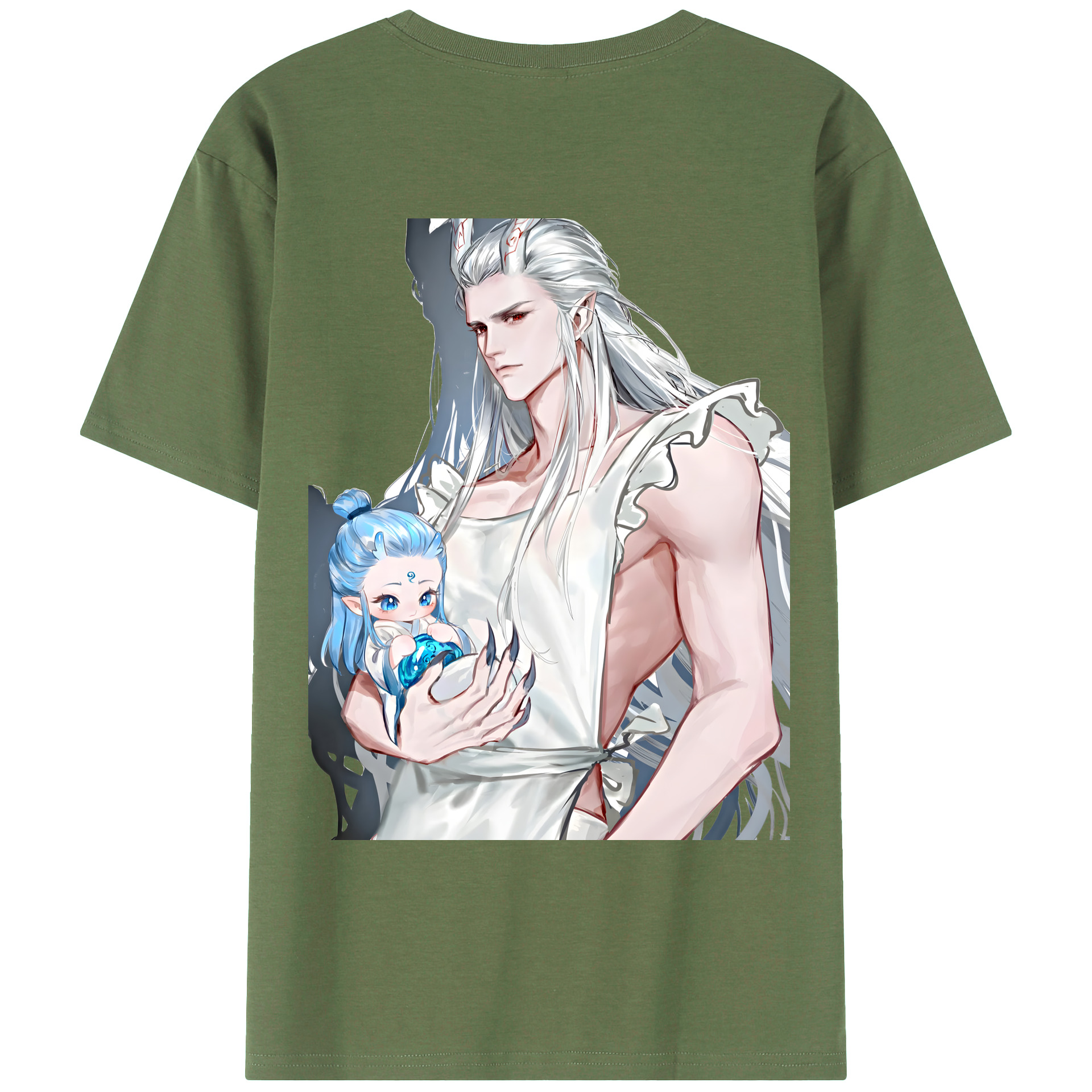 （画像用） Ne Zha 2 ナタ 魔童の大暴れ 綿100％ メンズ半袖Tシャツ（バックプリント） 通気性